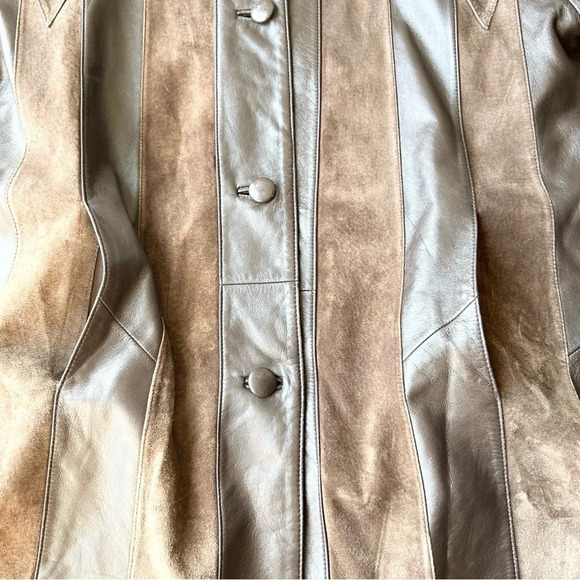 Vintage Coraggio Kollections Suede Smooth Leather Mixed Southwestern Coat - Picture 9 of 16